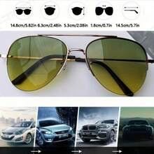 1 pièce Lunettes à verres dégradés vintage pour hommes - Lunettes de mode pour la vision de jour et de nuit, l'escalade et les loisirs quotidiens - Verres AC, monture en fer avec accessoires de lunettes inclus - Lunettes de conduite anti-éblouissement - Pour les hommes à la mode - Convient aux activités de plein air et à la conduite - Cadeau parfait pour papa et amis