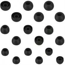 Silicone Earbud Tips Replacement Ear Tips For In Ear Headphones Rubber Tips Ear Buds Replacement Earbuds Tips 9 Pairs S M L Black01 - 黑色 - 查看 1
