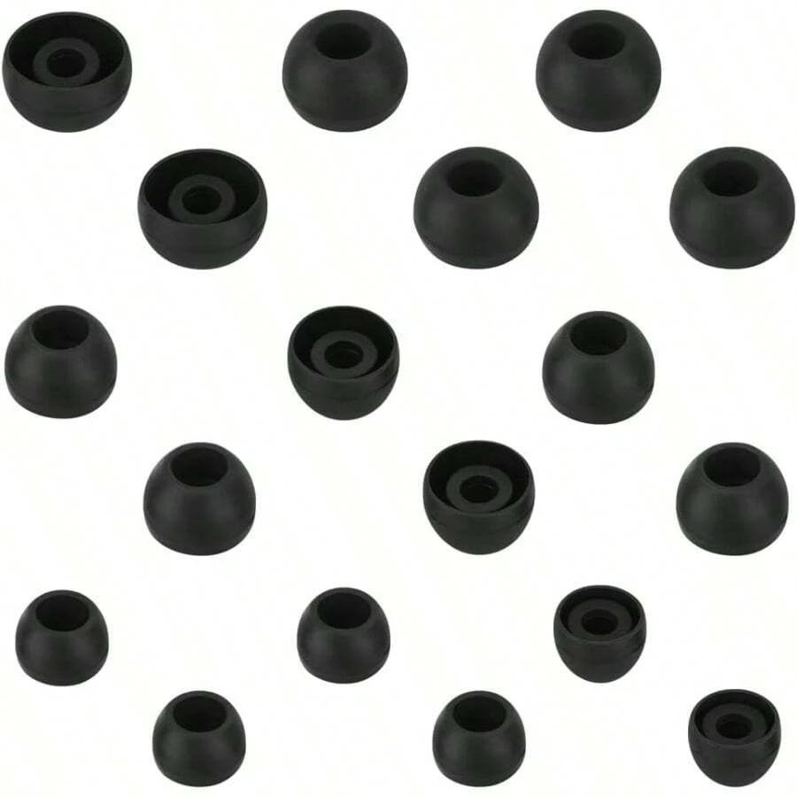 Silicone Earbud Tips Replacement Ear Tips For In Ear Headphones Rubber Tips Ear Buds Replacement Earbuds Tips 9 Pairs S M L Black01 - 黑色 - 查看 1