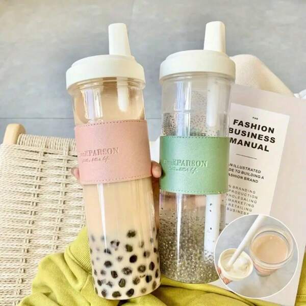 1pc, 850ml/28.74oz, Leak-Proof Mouthpiece Valve, Drop And Impact Resistant, PC Material, Boba Milk Tea Cup, And Fashionable, Three-Color Optional (Gray/Pink/Green), Christmas Gifts, New Year's Gifts, Music Festival Giveaways, Marathon Energy Supply, Gym Milk Tea Companion,
