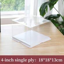 10pcs Transparent Square Cake Boxes, 4/6/8 Inch Dessert Packaging Boxes With Ribbons, Suitable For Birthday Cake Gifts, Wedding Party Sweets Baking Packaging