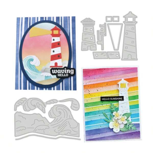 1PC Lighthouse Coastline Metal Cutting Dies Stencils Die Cuts For DIY Scrapbooking Album Paper Card Embossing Crafts