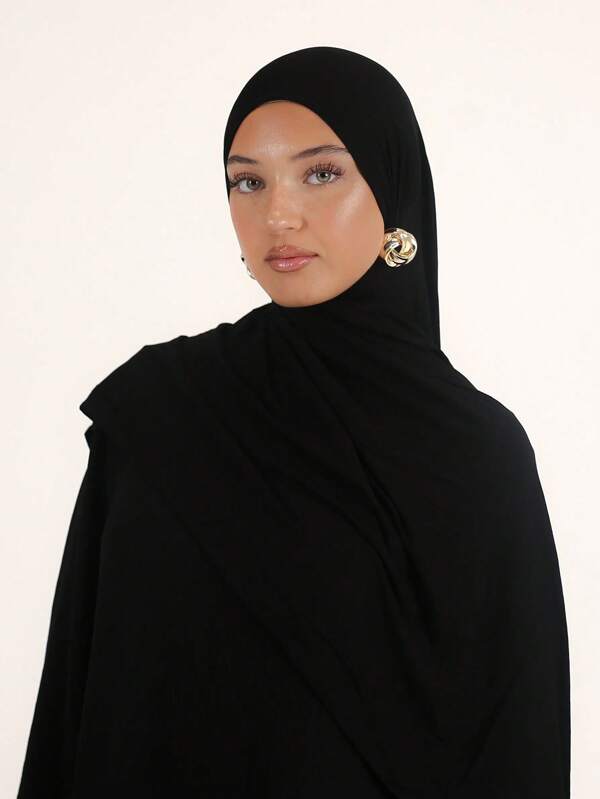 1 Stück Damen klassischer einfarbiger eleganter lässiger Zierschal, Premium gestrickter Jersey Hijab Schal/Turban, geeignet für den Alltag, Reisen und Veranstaltungen