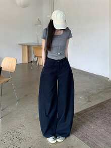 Women's Loose Fit Wide-Leg Washed Casual Pants, Stylish & Versatile