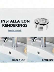 2/4/6/12 pièces Dessus de lavabo, (Taille unique = 2 pièces) Récipient de lavabo de salle de bain d'hôtel, Bouchon de trop-plein de lavabo, Accessoires de blocage de trop-plein, Décoration de lavabo blanche, Accessoires de décoration de lavabo