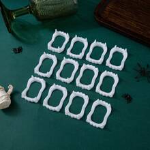 20 件白色假吸血鬼牙齿 - 万圣节吸血鬼塑料牙齿，适合儿童、有趣的角色扮演道具、派对礼品和不给糖就捣蛋配件