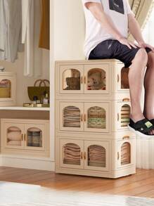 White Transparent Window Wardrobe Storage Cabinet Storage Shelf Coat Rack Shoe Rack Shoe Rack Bookcase Removable Removable Folding Multi-Functional Use Can Be Freely Combined For Living Room, Study, Bedroom, Dormitory, Holiday Gifts, Storage,Christmas Room Decor,Christmas Gift