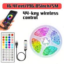 131FT/100FT/32.8FT LED Strip Lights, TV LED Backlight USB 5050 RGB Ribbon, Synchronous Color Changing LED Lights, Controlled By Black 44 Key Remote Control/White 44 Key Remote Control APP And Application Program, Can Follow Music To Change Light Colors, Home Decoration Night Lights, Bedrooms, Christmas Parties, Holiday Use For Room, Family Gathering Party Decoration