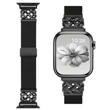 Pulseira trançada com nó celta glam e fivela magnética, compatível com Ultra 38 mm, 40 mm, 41 mm, 42 mm, 46 mm, 44 mm, 45 mm e 49 mm para mulheres e homens, pulseira trançada com design especial/pulseira elegante compatível com SE Ultra Watch Series 8/7/6/5/4/3/2/1, acessórios para relógio, presente para ela