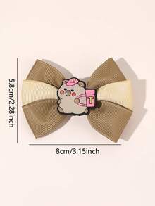 2pcs Capybara Hair Bows For Girls Beige Brown Grosgrain Ribbon Bow Alligator Clips With Capybara Accessory Cute Capybara Bow Hair Clips Adorable Animal Bow Barrettes Teens Hair Accessories