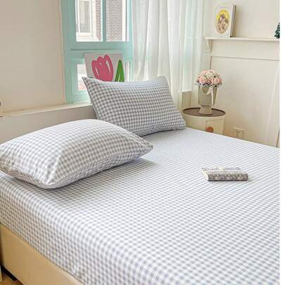 2 件 100% 涤纶简约蓝色小花卉印花枕套（不含枕芯），柔软舒适，适合所有季节