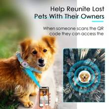 ThinkPet 1 pieza Collar inteligente de identificación para perros con etiqueta de identificación de mascota y función de recuperación - esencial para recuperar artículos perdidos, escanea el código QR del producto para hacer una llamada telefónica al propietario; Accesorios para perros, suministros para cachorros, collar para perros con funda protectora para AirTag