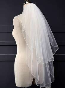 Brautschleier Einfarbig, eleganter zweilagiger Tüllschleier für Hochzeiten, Geburtstagsfeiern, Zusammenkünfte, Frühling/Sommer/Herbst/Winter