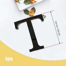 黑色字母墙贴 A-Z - 单个字母高度 4 英寸/6 英寸/8 英寸，亚克力镜面，带 0.4 英寸厚泡沫背衬。双层设计呈现 3D 立体效果；单层设计更显简约。自带背胶，可粘贴于墙面或玻璃上。撕下保护膜即可呈现镜面效果。 - 黑色 - 查看 26