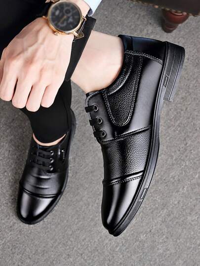 男士系带休闲皮鞋，适合商务、婚礼