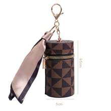 Mini Retro Coin Purse, Classic Pouch With Scarf Decor, Zipper Portable Multifunctional Lipstick Bag Vintage Lipstick Key Bag Mini Retro Coin Purse Classic Small Pouch & Bag Accessories Hot Pink Purse Wallet Keychain
