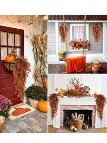 1/2 piezas Plantas de eucalipto colgantes, plantas artificiales con protección UV para decoración del hogar, decoraciones de otoño, decoración de habitaciones, decoración de bodas, decoración de paredes, decoración exterior, decoración de jardín