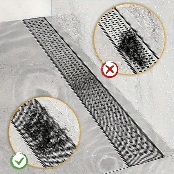 1 Roll 5.0m Shower Drain Net, Self-Adhesive Floor Drain Cover Sticker, Disposable Mesh Sink Strainer For Bathroom