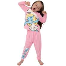 The Smurfs Girls Pyjamas, Long Sleeve Kids Pyjamas, Smurfette Girls Pjs - Pink - View 6