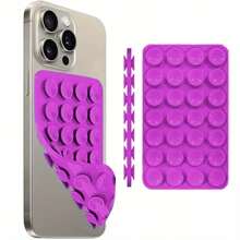 2 pezzi Ventosa antiscivolo per telefono in silicone, 28 ventose in silicone adesive, adesivi antiscivolo per telefono, supporto per power bank con ventosa compatibile con e Android, regalo per compleanni, famiglia e amici, supporto per telefono, accessori per telefono
