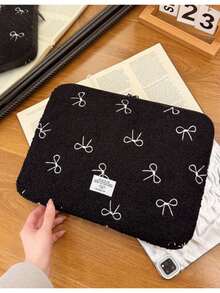 11 英寸、14 英寸、简单卷边、蝴蝶结、线条图案、时尚、轻便、手拿包、笔记本电脑包、平板电脑包教师礼物教师用品教师包感谢老师大学包大学用品返校学校用品教师学校必需品大学生教室笔记本电脑包教室包教师储物袋教室整理袋 - 彩色 - 查看 15