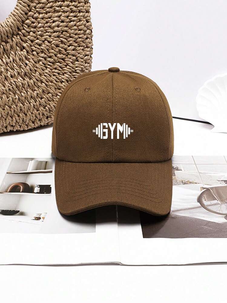 1 pieza Gorra de béisbol estilo minimalista y abstracta con logo de letra de pesa rústica para hombres, ajustable en la parte trasera, adecuada para usar en cualquier estación, en la moda diaria y al aire libre - Multicolor - Añade 18