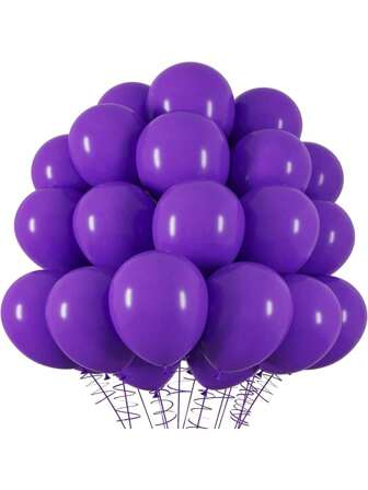 15/45/100 pièces ballons en latex pourpres de 5/10/12 pouces, ballons à l'hélium pour décoration d'anniversaire, remise des diplômes, douche, mariage, fête de vacances. Ruban pourpre