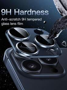 1 paquete de película protectora de lente integrada con cámara Apple para I 15 15 Pro de 6.1 pulgadas y para iOS 15Pro Max de 6 pulgadas, para 16 Pro Max 16 16Pro 16 Plus 15 15 Plus 14 13 12 11 Lentes de cámara, cubierta protectora completa de 9H de vidrio templado, placa de metal esmerilado, funda para teléfono (azul)