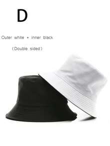 1 件男女通用双面纯色户外太阳帽，时尚渔夫帽适合徒步旅行、钓鱼和其他夏季户外活动