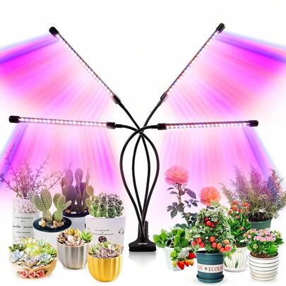 1 套 4/5/3/2 LED 植物生长灯，红蓝光谱，5 种亮度等级，3/9/12 小时定时器，适用于盆栽植物、小型室内植物、多肉植物