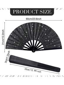 Large Glitter Fan For Line Dancing, Folding Fan,Women Hand Fan Retro Spanish Style Folding Hand Fan,13-Inch Boots On The Floor, Folding Hand Fan For EDM, Music Festival, Hot Flashes, Party, Decoration,Weddings And Dance Parties,Teacher's Day, Wedding Season, Graduation Season, Gifts For Family And Friends
