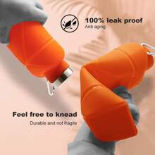 Botella de agua de silicona portátil, bebida deportiva plegable a prueba de fugas con asa, taza reutilizable lavable, equipo de camping ligero para campamento de verano al aire libre, acampada, senderismo, accesorios de viaje, utensilios de camping #6