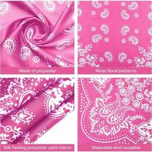 Satin Head Scarf - 27.5 Inch Silk Hair Wrap For Women - 玫紅色 - 查看 4