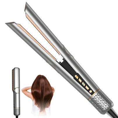 2-In-1 Multifunctional 200 Million Negative Ion Hair Straightener Can Be Used As A Hair Dryer&Straightener To Hold Hair And Quickly Dry And Heat It Up With High-Speed Airflow+3 Heating Settings+LCD Display And Automatic Shut-Off Suitable For All Hair Types - The Perfect Birthday Gift For Mothers And Girlfriends (New Year/Christmas)