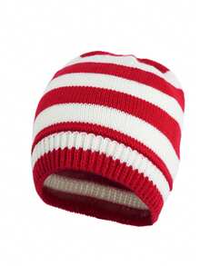 男女通用条纹便帽，适合日常秋季穿着