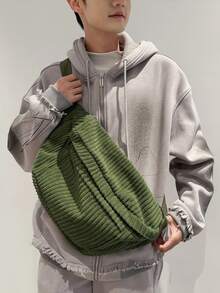 1 pieza Bolso bandolera para hombre: Bolso versátil minimalista unisex - Bolso de gran capacidad para el pecho de hombre - Mochila de marca de moda japonesa - Bolso de cintura/bandolera para estudiantes - Multicolor - Ver 2