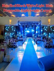 1pc Disposable Aisle Carpet 78.74in/196.85in/393.7in, Navy Blue, Light Blue, Red, Black And White Aisle Carpet, Floor Mat, Event Party, Wedding Opening Ceremony, Celebration Aisle Carpet, Welcome Mat For Stage Full Coverage, Outdoor Commercial Carpet, Fashion Show Runway Carpet - Non-Slip Runway Carpet, Event/Wedding/Photography Use - Multicolor - View 2