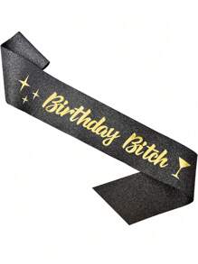 شريط الخصر أسود وذهبي للعيد ميلاد واحد، شريط خصر ذهبي هدية للنساء والفتيات، ديكور حفلة عيد الميلاد، شريط كتف للعيد