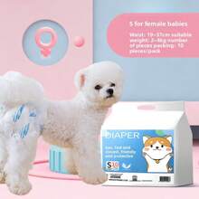 10pcs Pet Disposable Diapers, Dog Physiological Sanitary Pads, Unisex Puppy Urine Pads, Pet Supplies