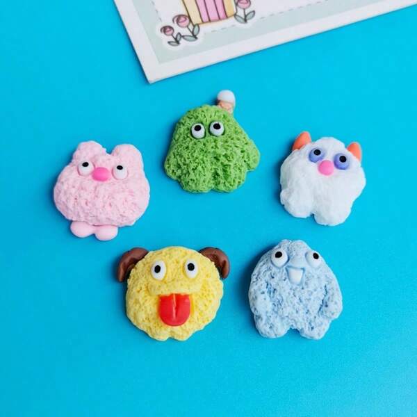 5pcs Cute Cartoon Fluffy Puppy Creative Refrigerator Magnets - Adorable, Fun Home, Kitchen, Office Decor, ABS Material, Perfect Gift For Holidays, Mother's Day, Refrigerator Magnets