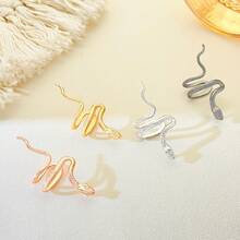 1 件女士蛇形无穿孔夹式耳环，时尚简约个性化，适合所有季节日常佩戴，派对珠宝 - 23030218 - 查看 5