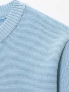 DEEKA Summer New Arrival Women Fashion Casual Short Sleeve Knit Top Spring - Blue - View 5