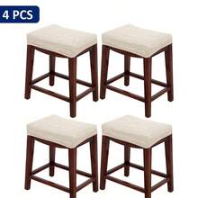 2/4/6/100pcs Rose Jacquard Solid Color Barstool Covers, Modern Minimalist Plain Barstool Covers Suitable For Kitchen, Dining Room, Bar Stool Protection & Decor - Rose - View 8