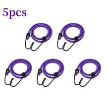 5pcs Elastic Rope With Hook, Rubber Rope, Heavy Duty Super Strong Outdoor Elastic Rope, Multi-Purpose Elastic Rope Strap Suitable For Luggage, Camping, Bicycle Racks, Outdoor Tents, Weatherproof, Cars, Durable, Strong Rebound And No Deformation