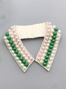 1pc Black & White Faux Pearl Collar Necklace, Versatile For Dress For Christmas Decor - Pearl Fake Collar - View 20