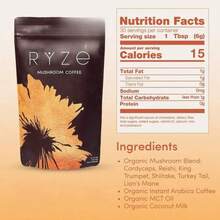 ZUVARA [Free Shipping]1PC Mushroom Coffee USDA Organic With 6 Adaptogenic Mushrooms And MCT Oil, USA Grown Instant Coffee For Better Energy, Focus, Digestion, Immunity With Turkey Tail, Shiitake, Lion's Mane, 30 Servings - 1 - 查看 8