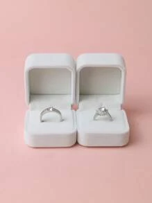 1قطعة صندوق مجوهرات أبيض F، صندوق خاتم، F صندوق تخزين المجوهرات، علبة إرينج، تغليف هدايا، مربع خاتم F-، عبوة هدايا