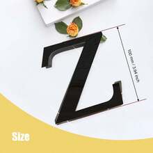 黑色字母墙贴 A-Z - 单个字母高度 4 英寸/6 英寸/8 英寸，亚克力镜面，带 0.4 英寸厚泡沫背衬。双层设计呈现 3D 立体效果；单层设计更显简约。自带背胶，可粘贴于墙面或玻璃上。撕下保护膜即可呈现镜面效果。 - 黑色 - 查看 33