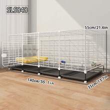 室内小型犬笼，带厕所分隔，家用宠物笼，适合贵宾犬、柯基犬、幼犬、猫咪 - 彩色 - 查看 4