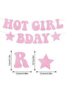 1 set de pancarta de cumpleaños de bricolaje con cuerdas y brillos de color rosa intenso - rosa intenso, decoraciones de fiesta de cumpleaños divertidas para mujeres, fondo fotográfico, decoración para 21 y 30 cumpleaños, regalo de cumpleaños para ella, pancarta de feliz cumpleaños - Oro rosa - Ver 2